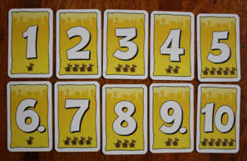 Handkarten des gelben Spielers.