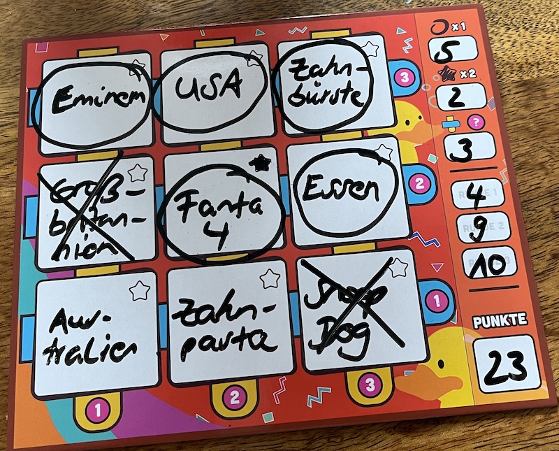 Die Wertung der dritten Runde beendet auch das Spiel.