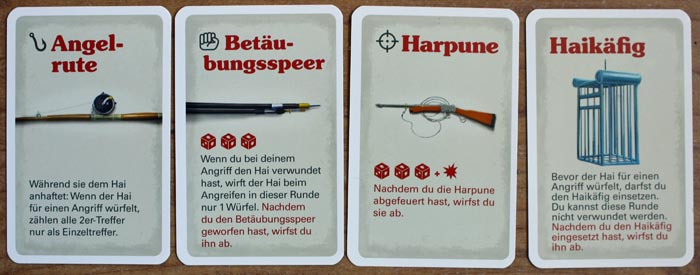 Die unterschiedlichen Ausrüstungen der Orca-Besatzung.