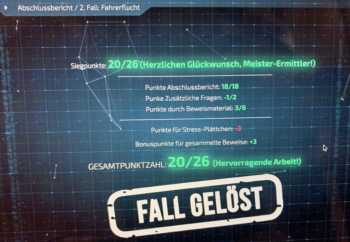 Der zweite Fall: Fahrerflucht gelöst.