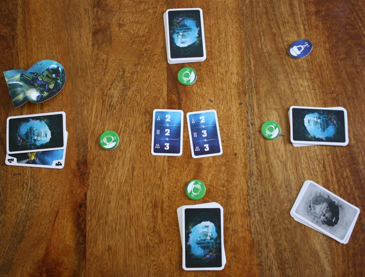 Spielaufbau bei 4 Spielern.
