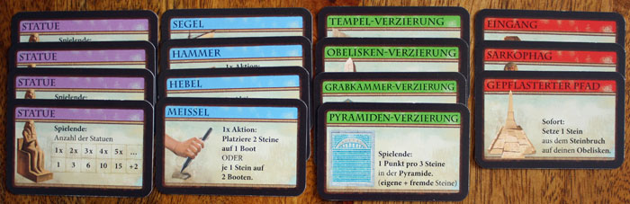 Die Marktkarten des Brettspiels Imhotep.