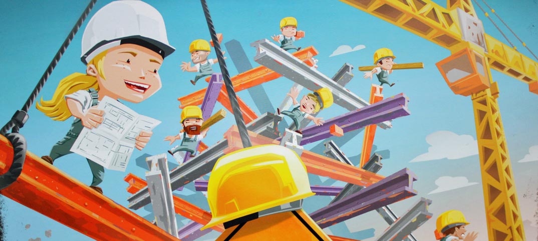 Men at Work Brettspiel von Pegasus.