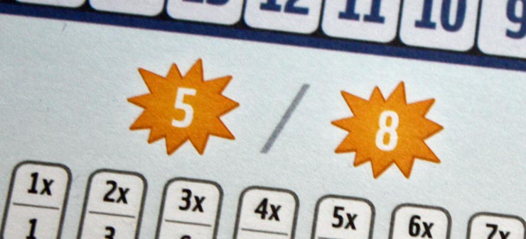 Die beiden Glückszahlen des Spielers.
