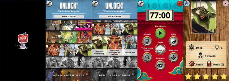 Auszüge aus der Unlock! App (Stand 03/2021).
