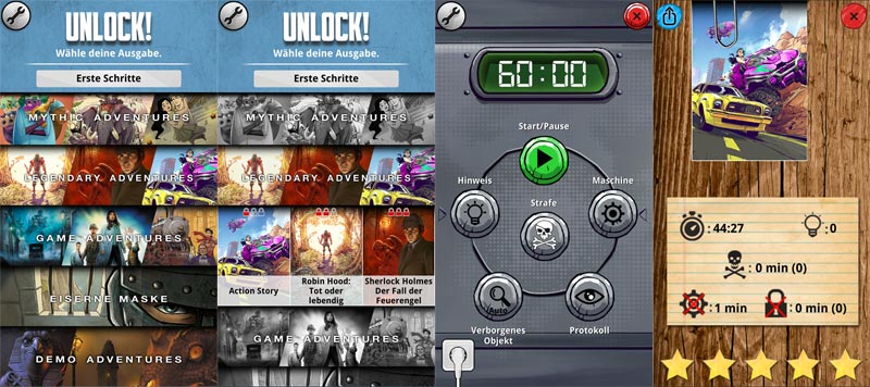Auszüge aus der Unlock! App (Stand 08/2023).