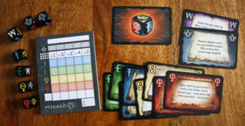 Spielzubehör zum Wizard Würfelspiel.